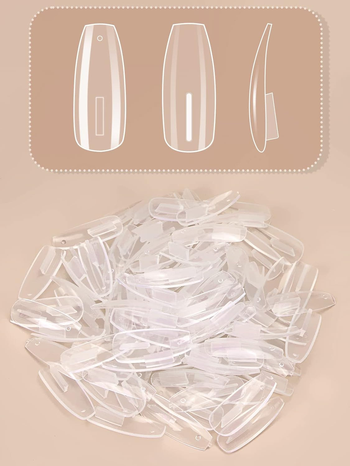 200 stuks transparante vervangende nageltips: acryl nageltips voor handoefeningen voor nagelontwerp