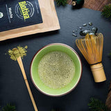 Biologische Matcha-thee 100 g - Origineel Matcha-poeder - Tea Latte Smoothies - Biologische Matcha van de hoogste kwaliteit uit Japan - Gebotteld en gecontroleerd in Duitsland - Biotiva