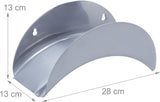 Relaxdays Wandslanghouder Set van 2 voor 30m 1/2" Slang Tuinslanghouder Metalen Slanghouder Grijs