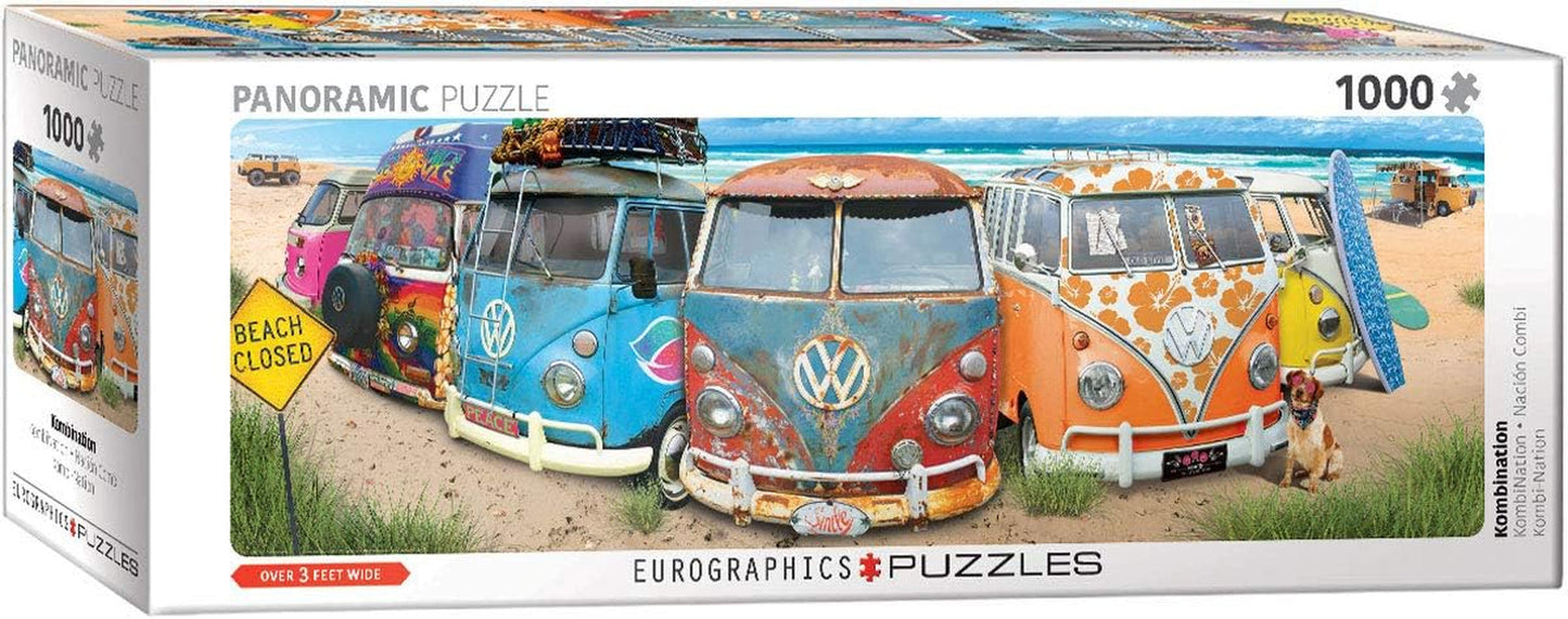 VW Bus - Combinatie (legpuzzel): Panoramapuzzel, 1000 puzzel Naty Shop Standaardtitel