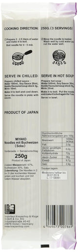 Miyako boekweitnoedels, droog (Soba), 12 stuks (12 x 250 g)