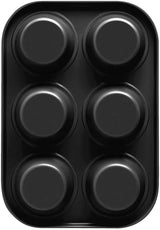 , Vorm 6 muffins 18,5x27cm, zwart Vormen en bakplaten Naty Shop