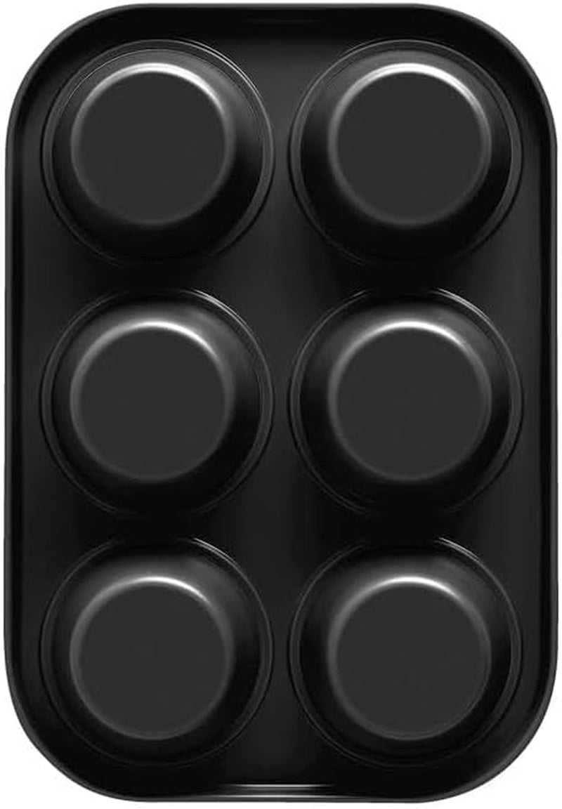 , Vorm 6 muffins 18,5x27cm, zwart Vormen en bakplaten Naty Shop