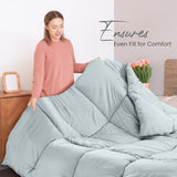 Utopia Bedding All Season-dekbed 250g/m² Pluche gesiliconiseerde vezelvulling tweepersoonsbed in doos gestikt (tweepersoonsbed XL lichtgrijs) Naty Shop Quilts & Quilts
