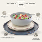 SÄNGER Bombay Maanlicht | 12-delige keramische serviesset voor 4 personen, 4 dinerborden, 4 dessertborden, 4 kommen, diverse kleuren | DE WAARDE-COLLECTIE