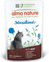 Almo Nature Functional - Sterilized - Natvoer voor volwassen en volwassen katten, gesteriliseerd of minder actief - met rundvlees - vetarm, hydraterend - 70 g (pak van 30)