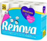 Renova Skincare toiletpapier, 3 lagen, wit, 24 rollen