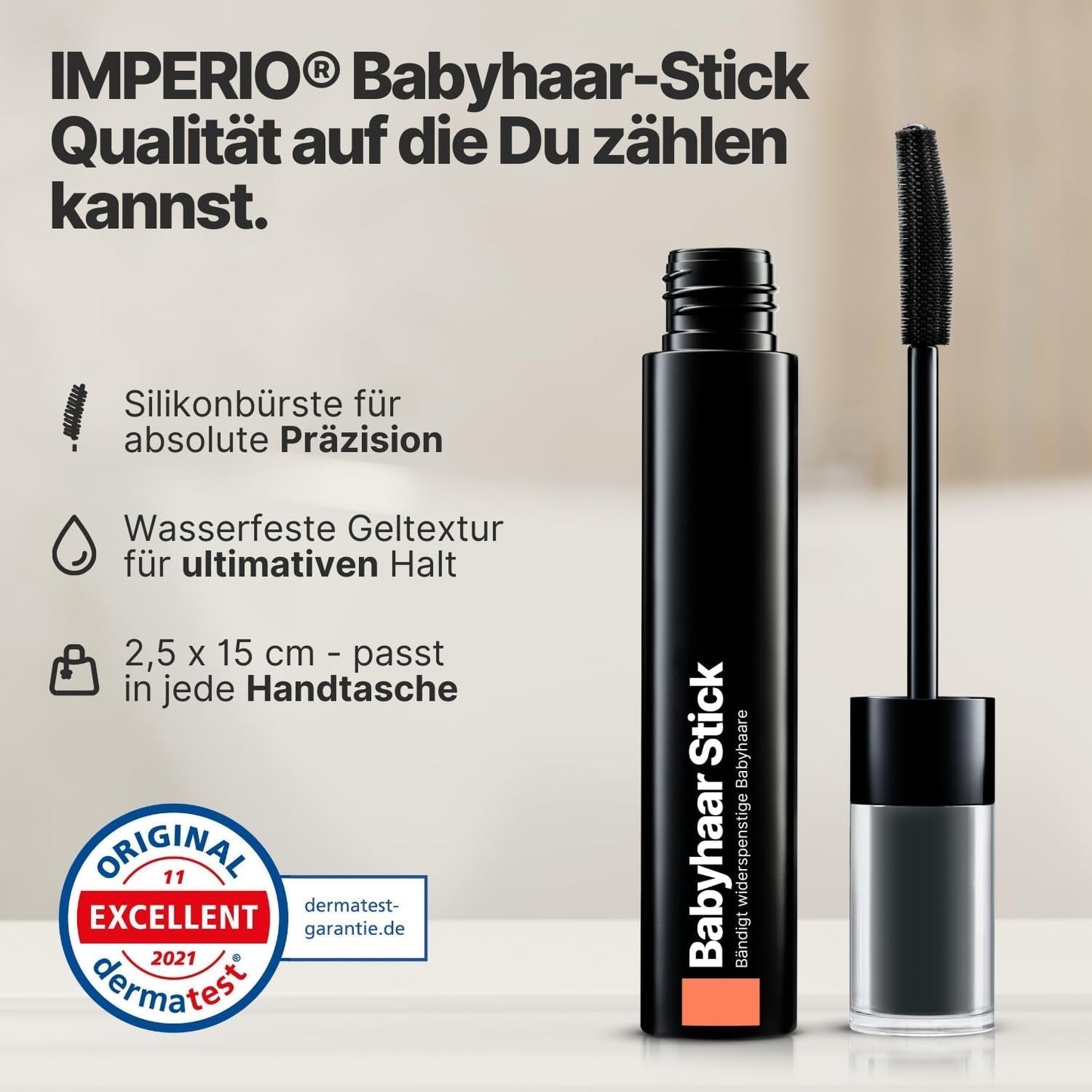 IMPERIO Hair Finishing Stick voor babyhaar - Premium mascara voor babyhaar om fijn en gebroken haar te temmen - 12ml Transparante Haarverf Naty Shop
