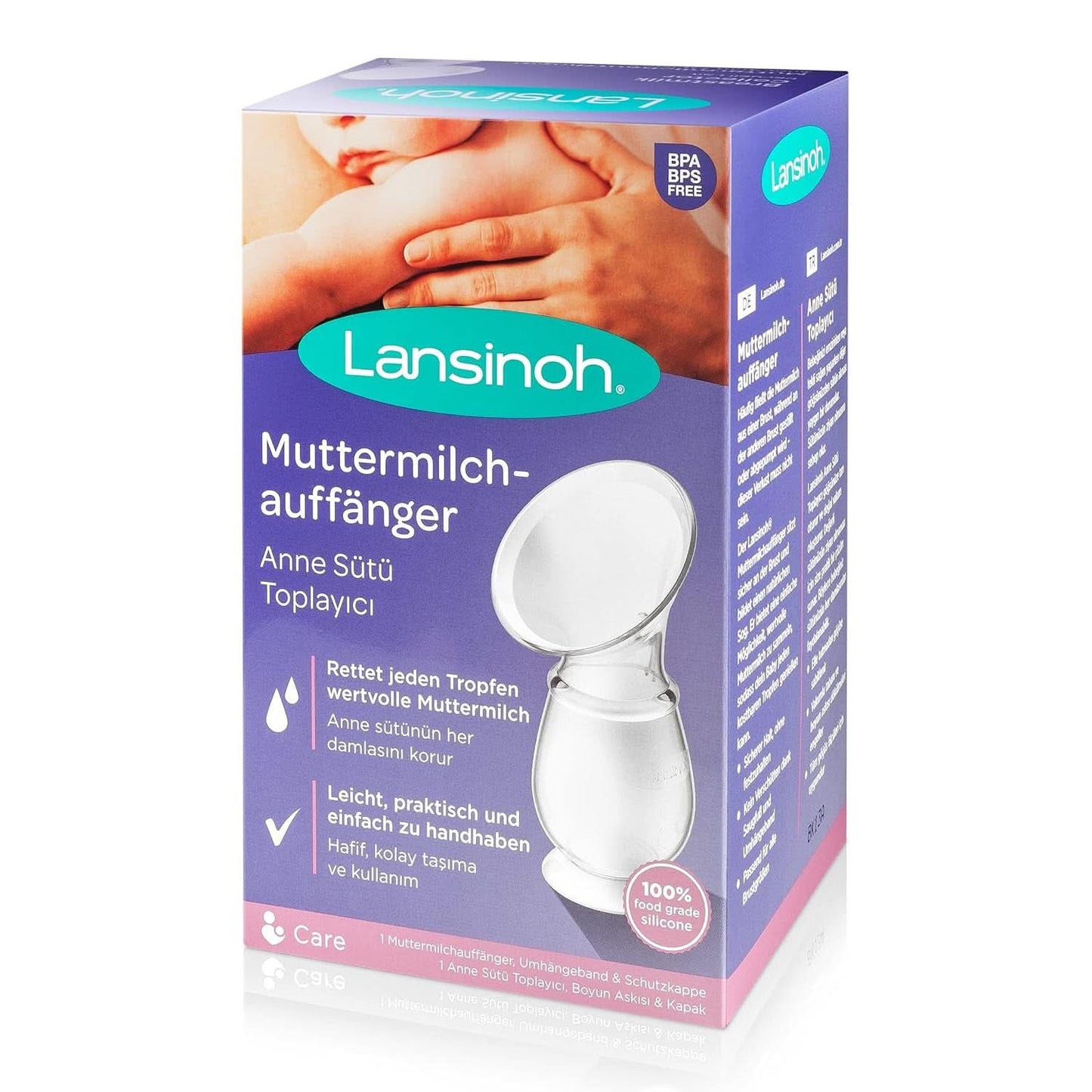 Lansinoh Silikon Milchpumpe & Muttermilchauffänger - Angenehmes & Extrem Weiches Silikon - Rettet Jeden Tropfen Muttermilch - Alternative Zu Milchauffangschalen, 1 Stück (1Er Pack) Accessoires Voeding en borstvoeding Bebe Naty Shop Single Vörangermodell