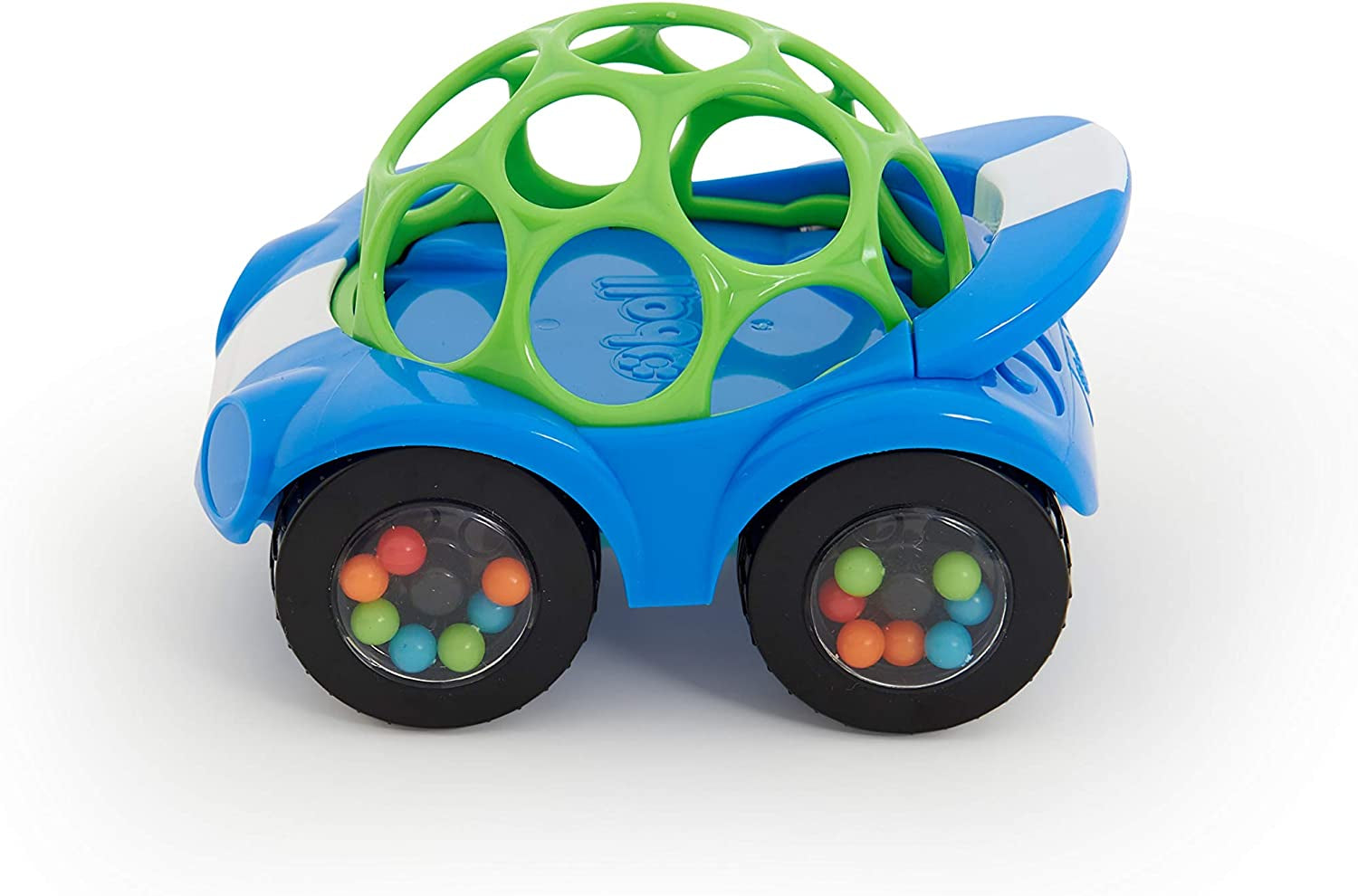 Bright Starts Oball Rammelaar Speelgoedauto Motorspeelgoed voor baby's en peuters vanaf 3 maanden 1 stuk Willekeurige kleur Blauw of rood Babyspeelgoed Naty Shop