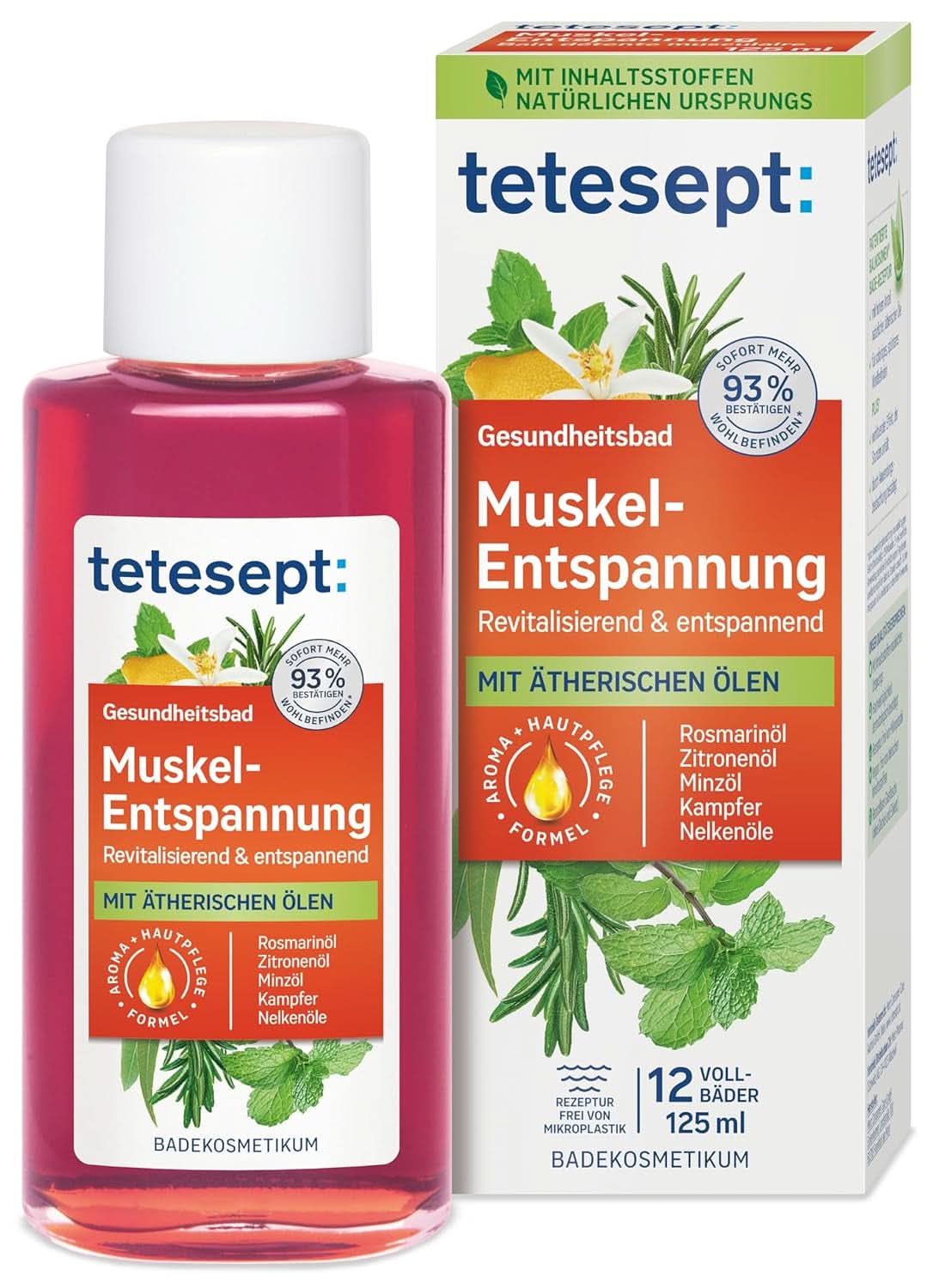 Tetesept Muskel, Ontspannend badadditief na lichamelijke inspanning, 125 ml Douche en bad Naty Shop 125 ml Spierontspanningsbad