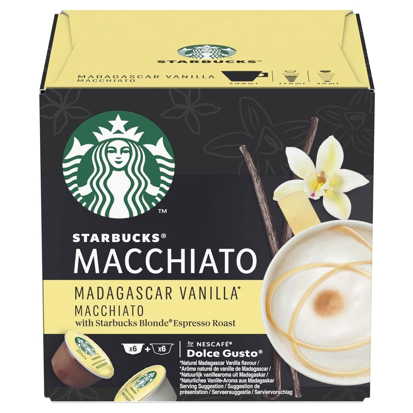 STARBUCKS Probierset, White Cup Variety Pack van Nescafé Dolce Gusto Kaffeekapseln & Vanilla Macchiato van Nescafé Dolce Gusto Kaffeekapseln 6 x 12 (72 Kapseln, 36 Portionen)