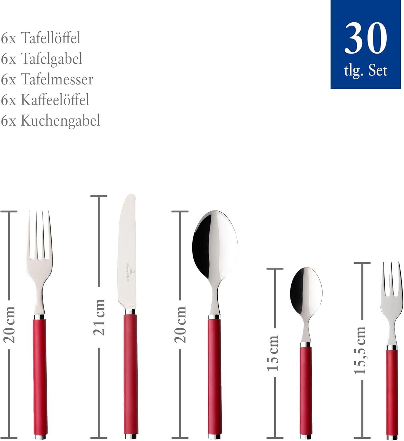 Villeroy & Boch - Spelen! Red Roses bestekset 30-delig Kitchen Naty Shop