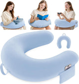 Gaming- en leeskussen, leeskussen voor bed/bank/vloer, voedings-/haakkussen met groot ergonomisch gamingkussen, gamerkussen voor iPad/laptop - zwart
