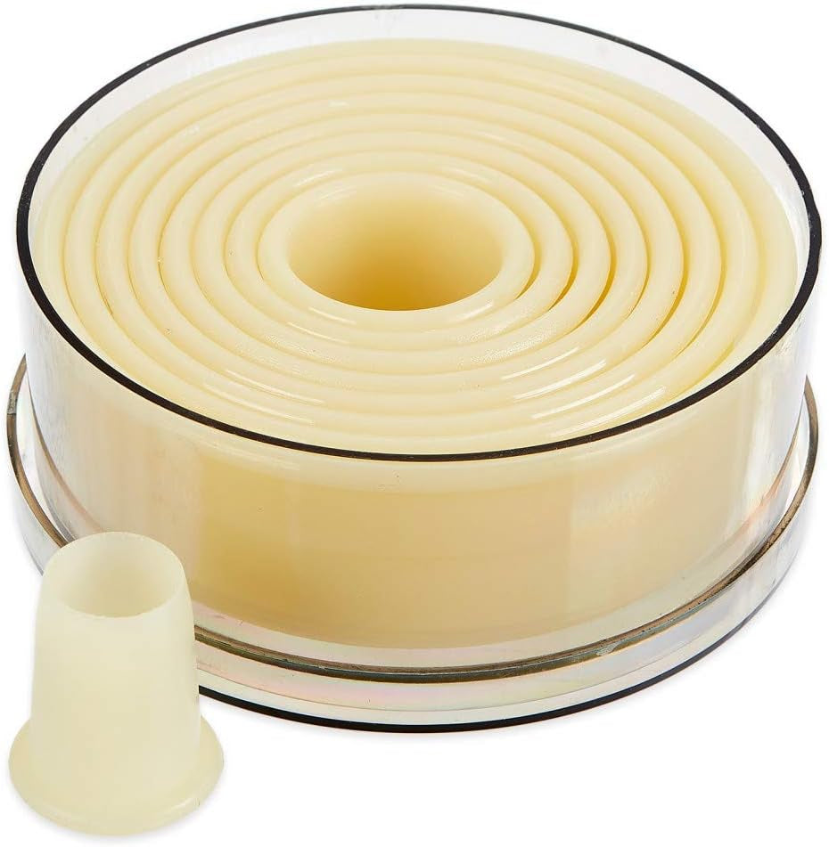 Thermohauser koekjesvormset (nylon), rond en glad, wit, diameter 2,0-10,0 cm, 9 stuks, kunststof