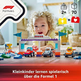 LEGO DUPLO Town F1 Teamraceauto's met racers, bouwspeelgoed voor het hele gezin, fantasierijke speelervaring, verjaardagscadeau voor peuters, jongens en meisjes vanaf 2 jaar 10445 Bouwsets Besuche den LEGO-Store