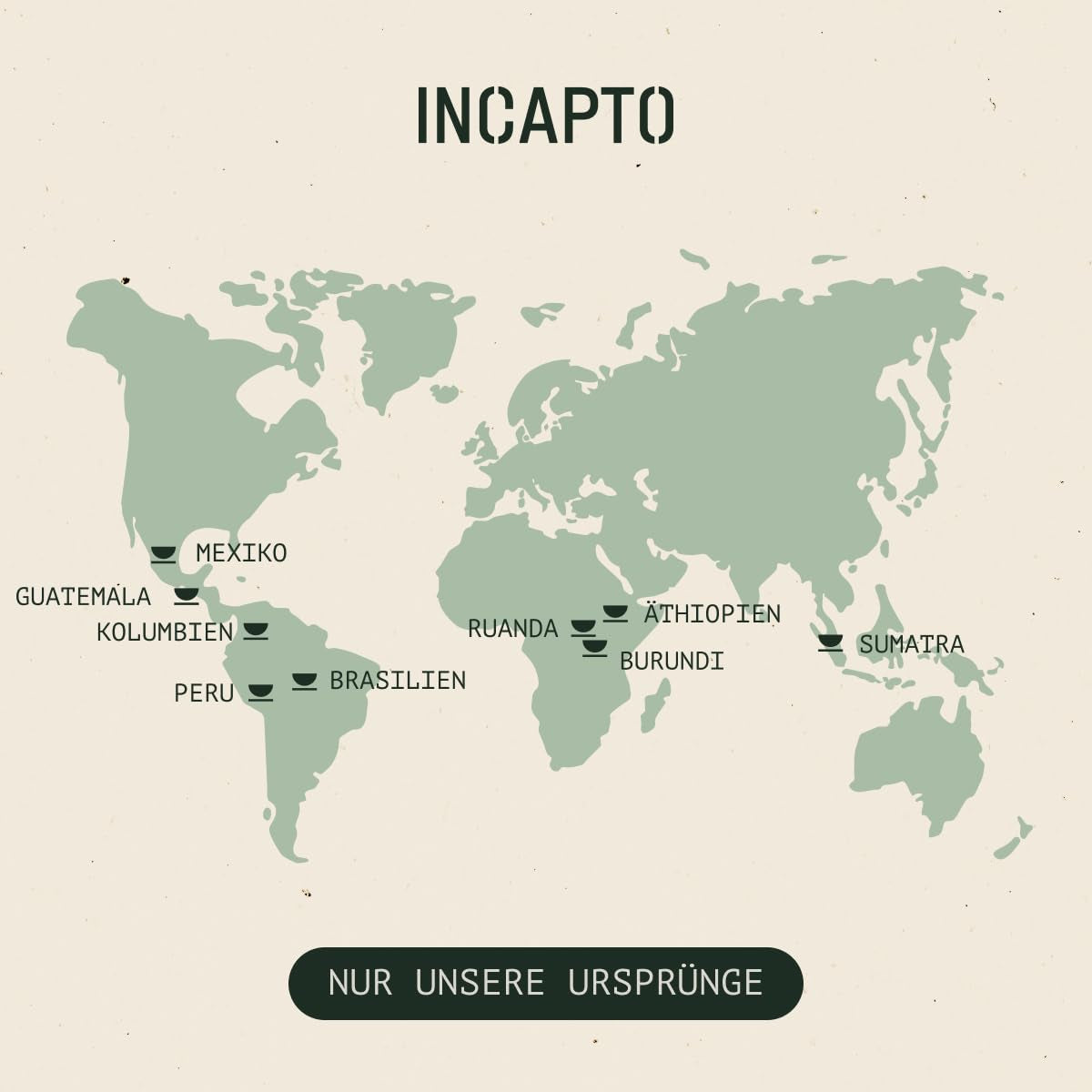 Selectie van Incapto koffiebonen wereldwijd | Selectie van 10 origines uit de hele wereld | Koffiespecialiteit | 100% Arabica | Ideaal als koffiecadeauset | Voor koffieliefhebbers | 10 pakken van 100 g