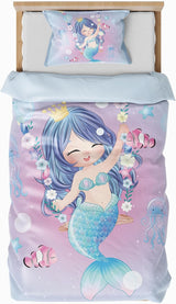 Beddengoed voor kinderen, verschillende maten en verschillende animatiefiguren Beddengoed - kinderen Naty Shop Zeemeermin (model 1) 100X135Cm+40X60Cm