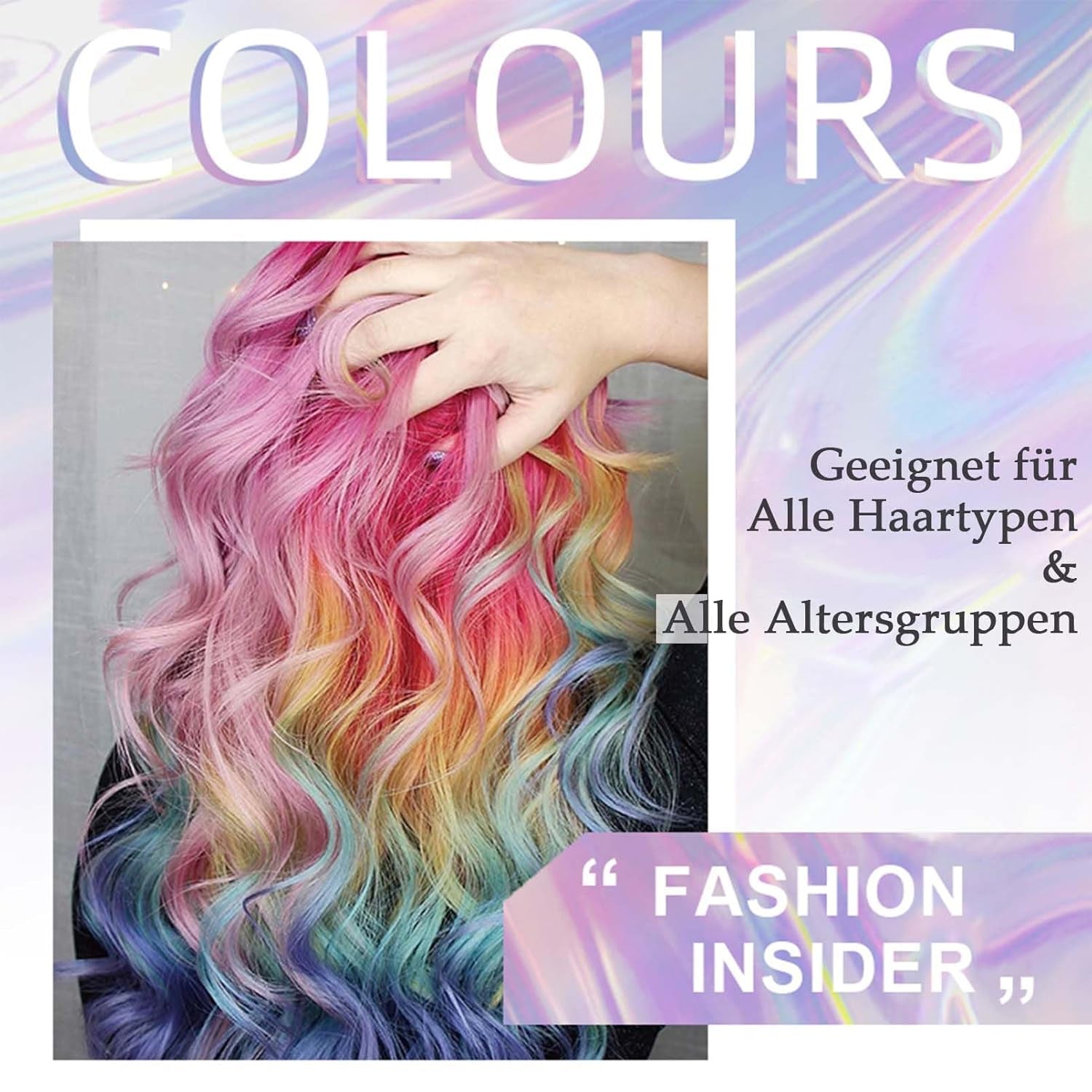 Instant haarverf 6 kleuren Tijdelijke haarmascara voor meisjes en vrouwen Wasbaar haarkrijt Regenboog haarmascara Haarverf voor carnaval Halloween Cosplay Feest Verjaardag (A) Naty Shop Haarverf