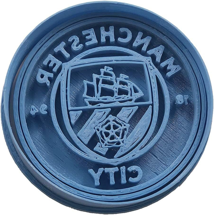 Manchester City Voetbalteam Blauw 8 x 7 x 1,5 cm
