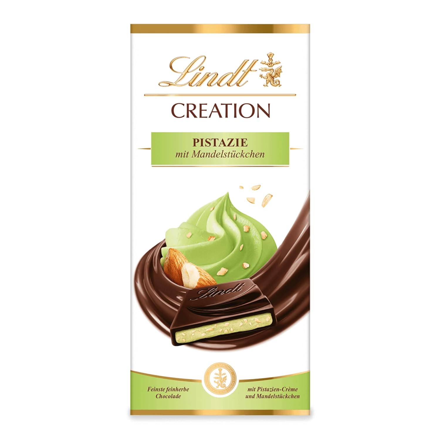Lindt Creation Hazelnoot De Luxe Reep - Pure chocolade met knapperige hazelnoten in een romige vulling