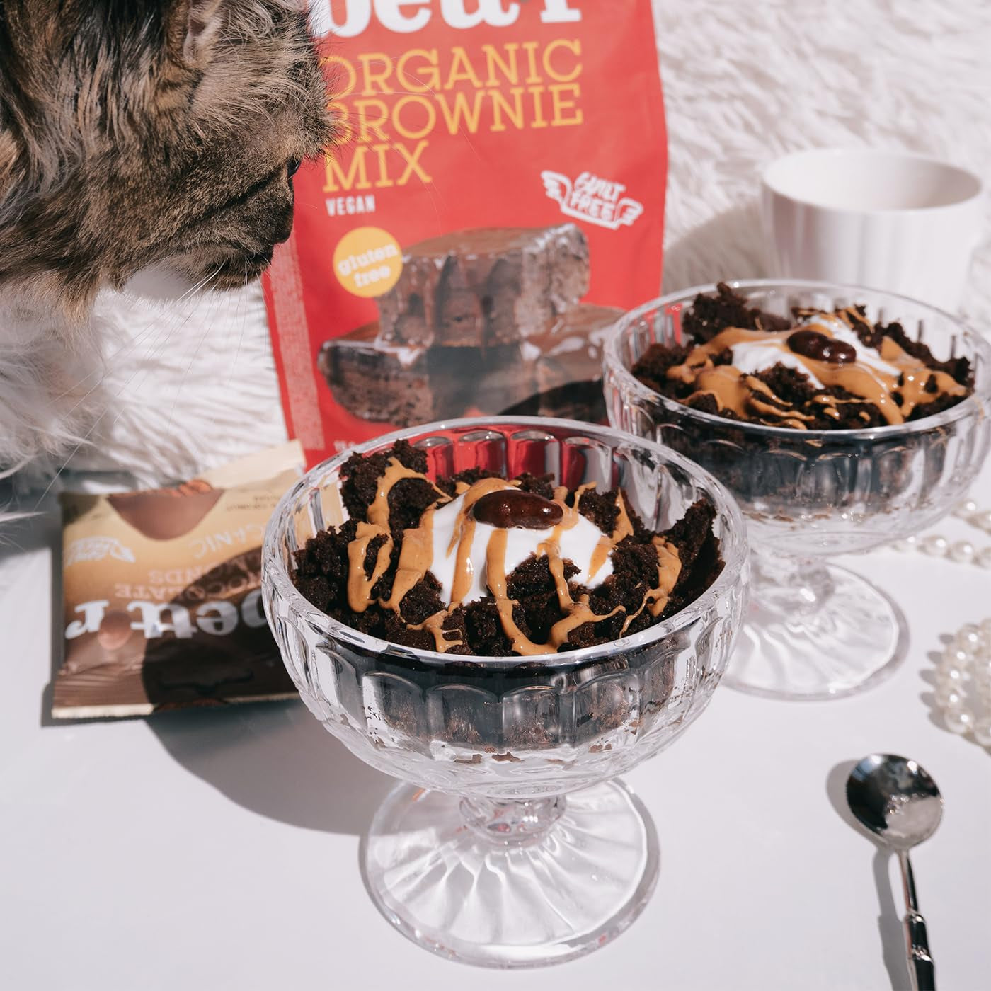 Bettr Biologische Brownie Mix - Bio, Veganistische en Glutenvrije Brownies Mit Reichhaltigem Kakaogeschmack - 400 G - 15 Portionen Naty Shop