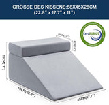 Leeskussen en beenlift Verenkussen, traagschuim nekrugbeenkussen, multifunctioneel afneembaar kussen voor bed, bank, zitten, slapen en rusten (grijs)