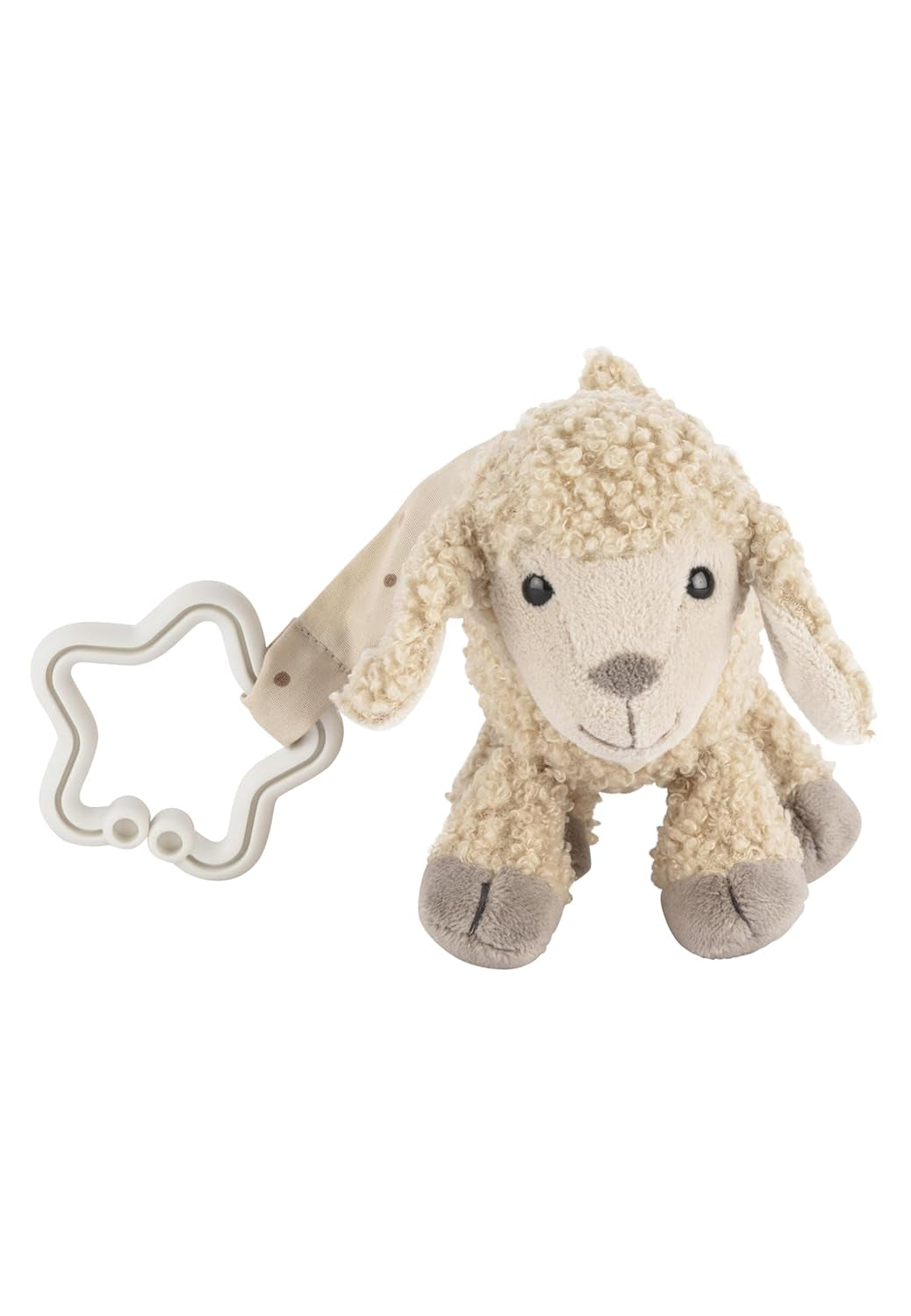 Sterntaler Flocke Schapenspeelgoedhanger - Kinderwagenspeelgoed van zachte stof - Hangend speelgoed voor baby's - Zandkleur Stervormige ophanging Speelbooghanger Bebe Toys Naty Shop
