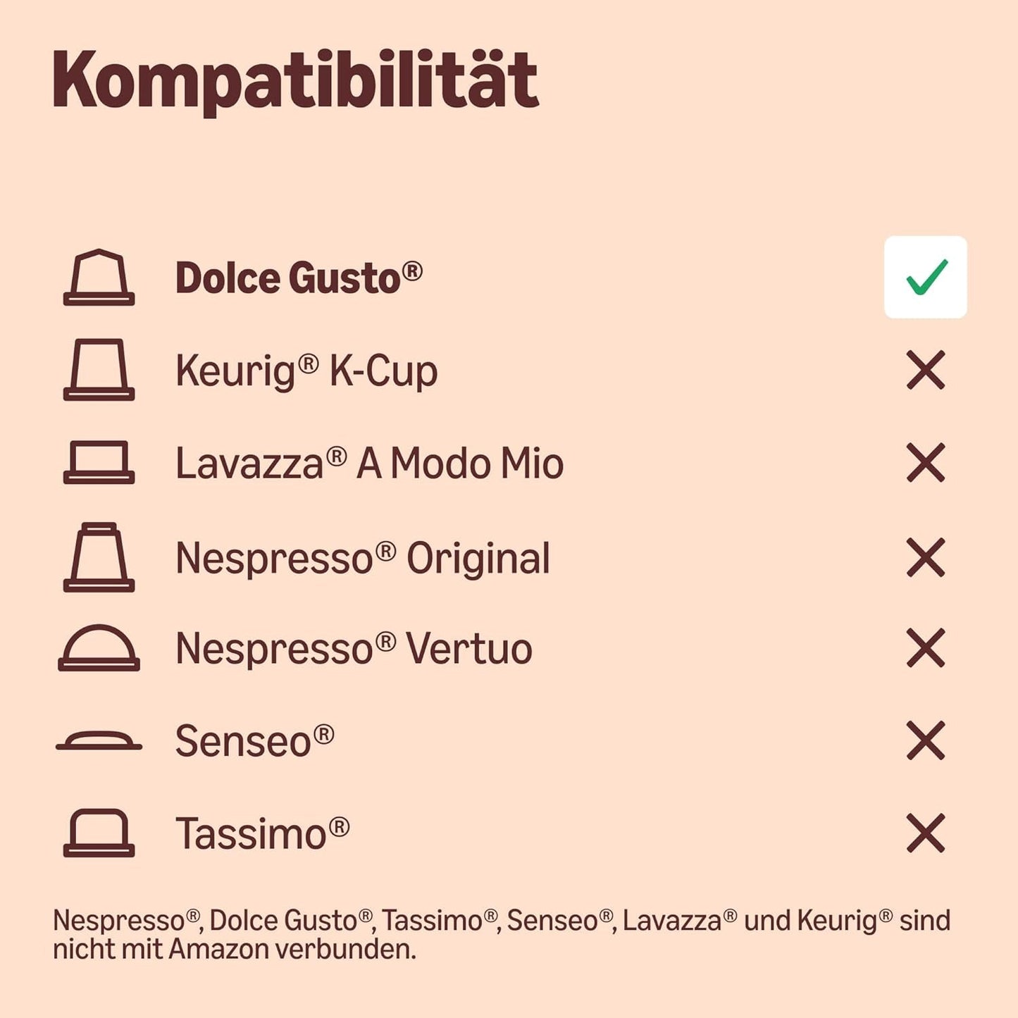 door Amazon Cafe au Lait Dolce Gusto compatibel Kaffeekapseln, 48 Kapseln (3 Packungen mit je 16 Stück)