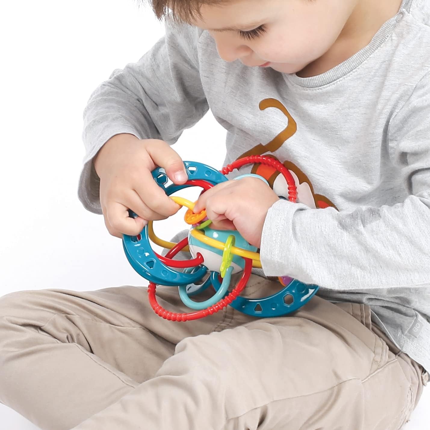 LUDI - Planet Bell - Speelgoed voor kinderen - Vanaf 3 maanden - Levendige kleuren, verschillende texturen en originele vorm - Bevordert de fijne motoriek en behendigheid Bebe Naty Shop Speelgoed