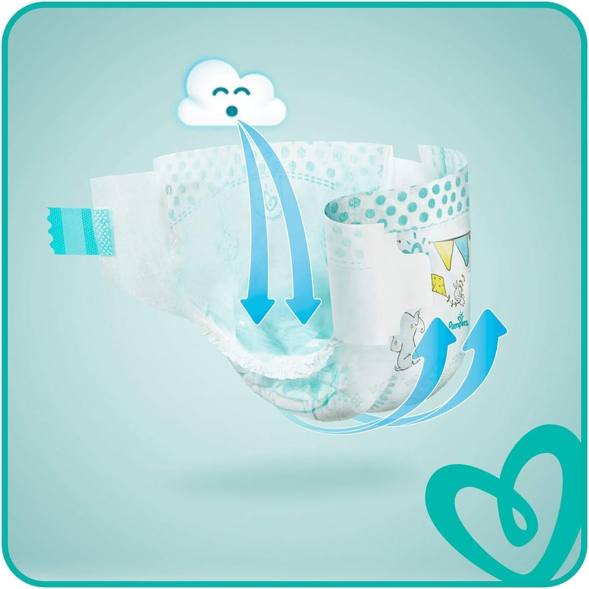 Luiers Pampers 81657566 Baby-Dry broek, wit