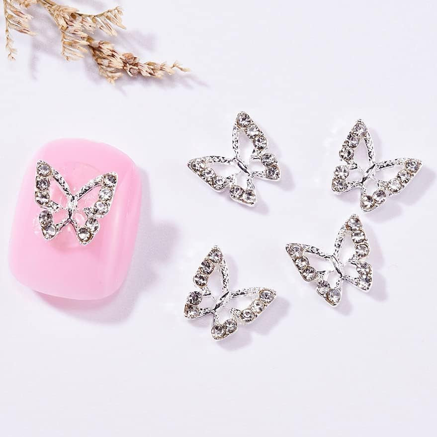 10 stuks Legering Vlinder Nagelbedels Metaal Nagelkunst Hanger Stenen Voor Diamanten Nagels Edelstenen Nagelsieraden Kunstdecoraties Nagelkunst Sieraden maken
