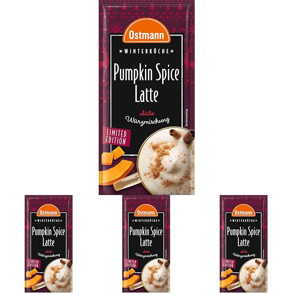 Ostmann Gewürze – Pumpkin Spice Latte Würzmischung, zum Einrühren in Milch met Kaffee of Espresso, met Kürbispulver, 16 g in Beutel (Verpackungsdesign kan abweichen)