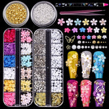 GZMAYUEN 920 Stuks Goud Zilver Plaksteen Perlen Voor Nagel, Halbrunde Weiße Beige Nagel Perlen, Kleine Halbrunde Plaksteen Perlen Voor DIY Nail Art Decor