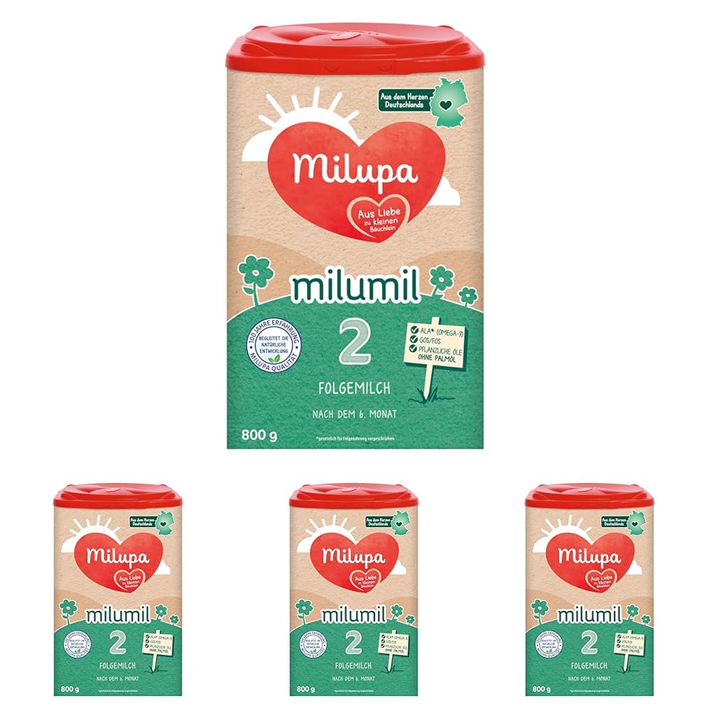 Milupa Milumil Pre, Melkpoeder voor baby's - Met belangrijke voedingsstoffen en zonder palmolie - 800 g Naty Shop 4 x 800 gram Milumil 2