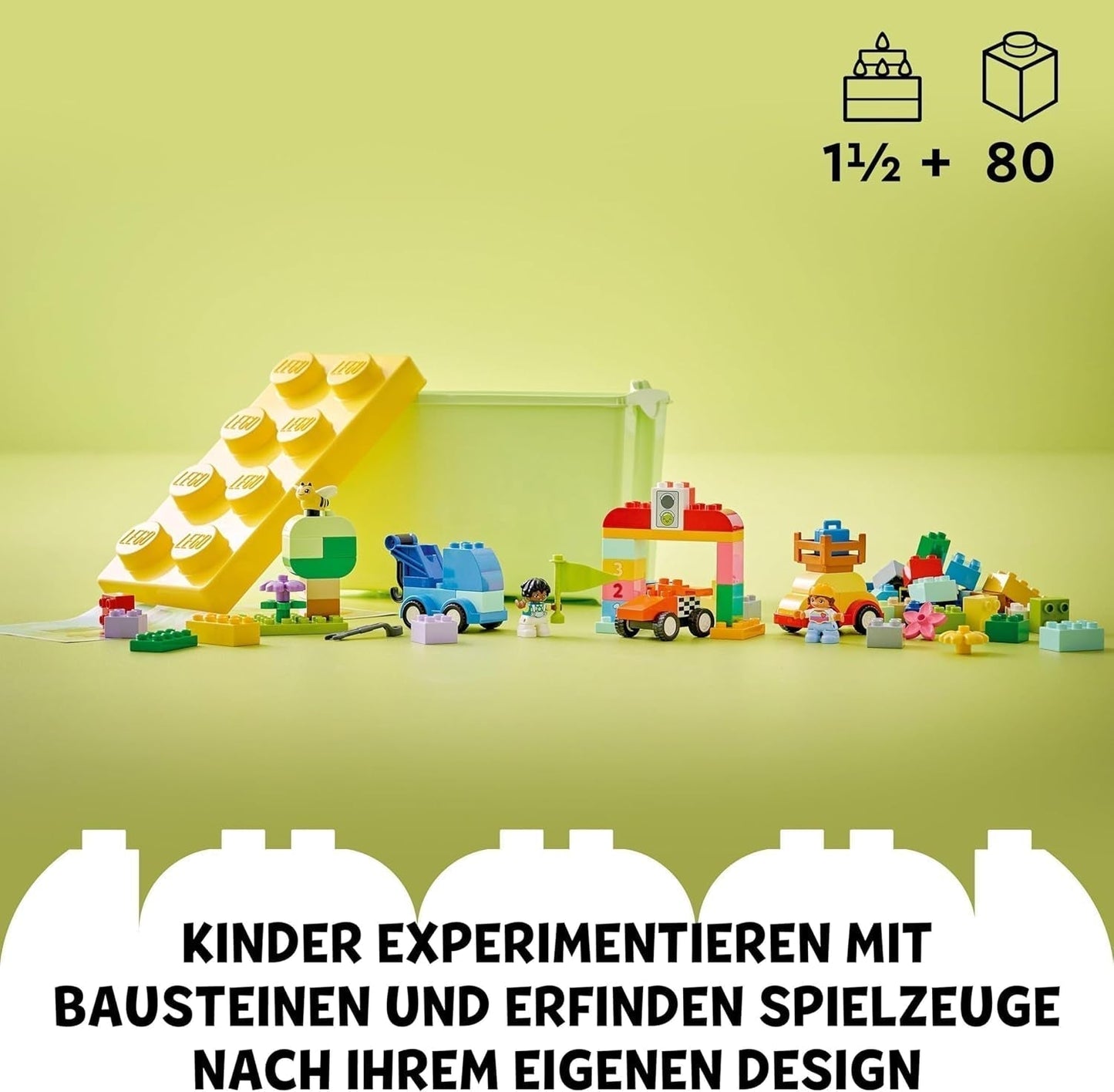LEGO DUPLO Klassieke stenen doos, auto's en vrachtwagens, voertuigspeelset voor kinderen vanaf 1,5 jaar, creatief leerspeelgoed, autospeelgoed en raceautoset 10439 Bouwsets Besuche in LEGO-Store