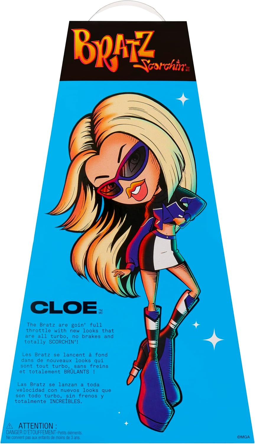 Bratz Scorchin' Cloe - Inclusief 1 modepop met outfit en accessoires, op de motorsport geïnspireerde poppen, leuk speelgoed voor meisjes