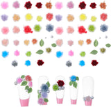 300 Stück Niedlich Blume Nail Charms, 3D Resin Floral Camelie Rose Nägel Charms Mit Perle, Gemischt Grote Bunte Flower Nägel Deko voor Frauen Nail Art Zubehör