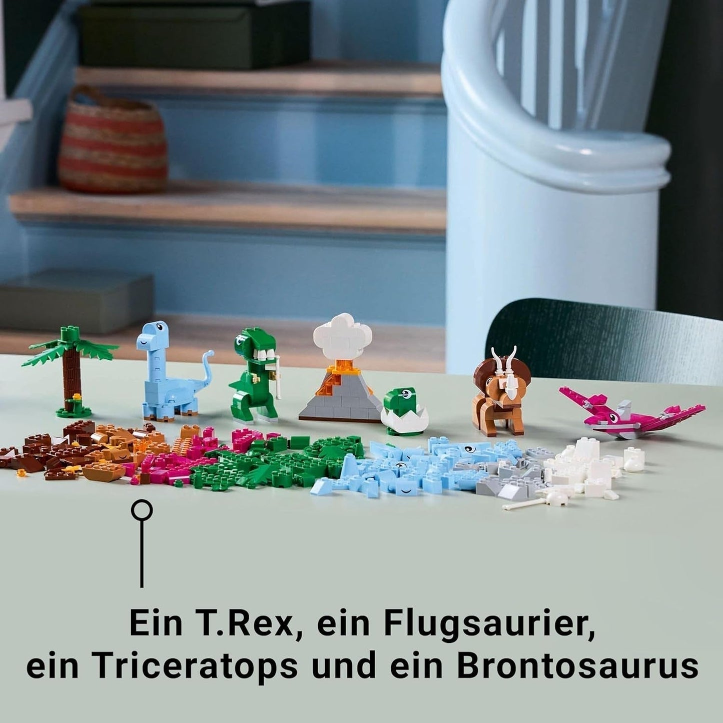 LEGO Classic Creatieve dinosaurussen bouwset met diermodellen en figuren gemaakt van stenen, fantasierijke speelervaring, cadeau voor jongens en meisjes vanaf 5 jaar oud, inclusief T.Rex en Triceratops 11041 Bouwsets Besuche den LEGO-Store