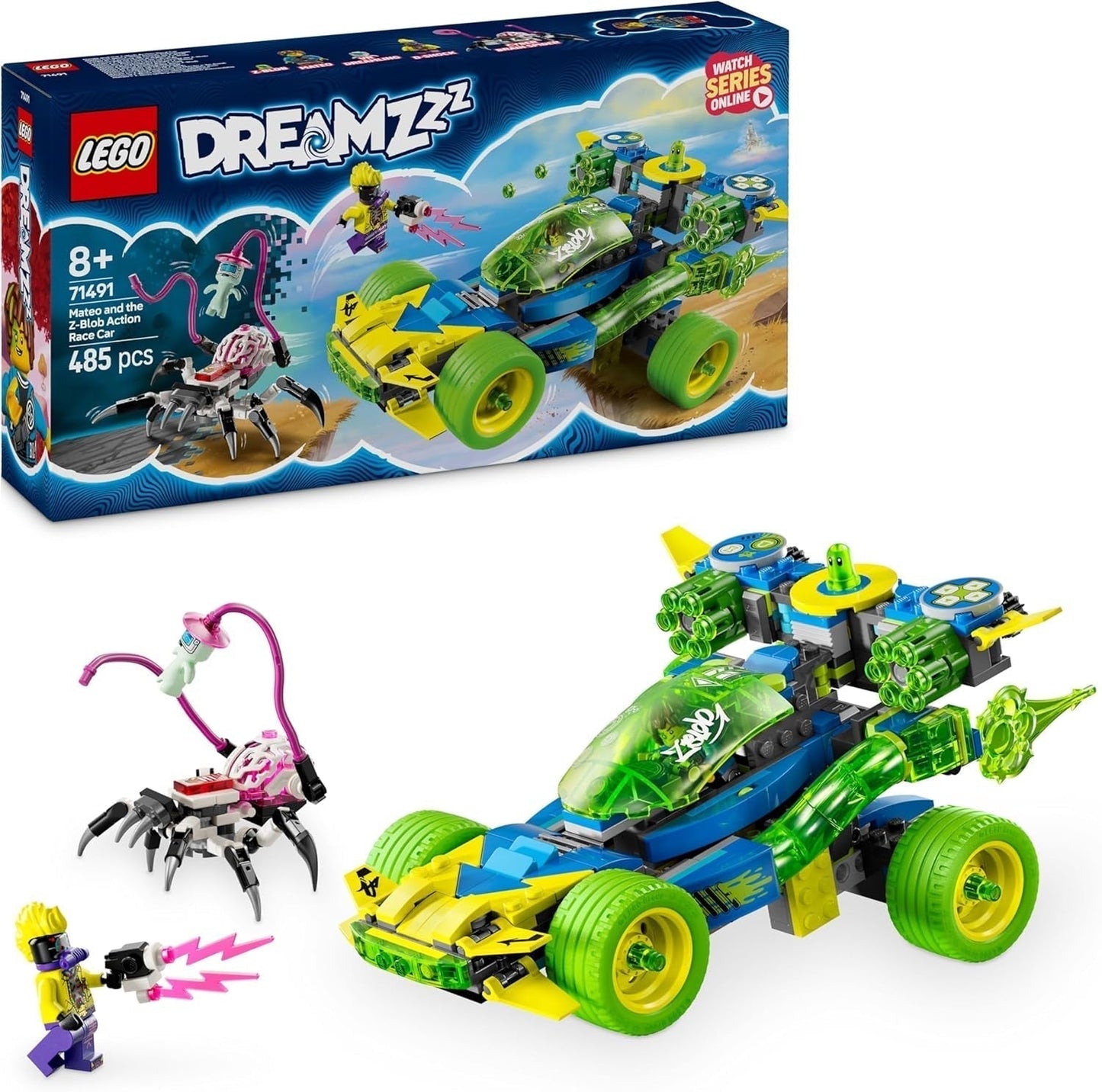 LEGO Dreamzzz Mateo met Z-Blob Action Racer, 2-in-1 fantasiespeelset met voertuigen, minifiguren en droomwezens voor kinderen vanaf 8 jaar, cadeau voor jongens en meisjes 71491 Bouwsets Beuche in LEGO-Store Standaardtitel
