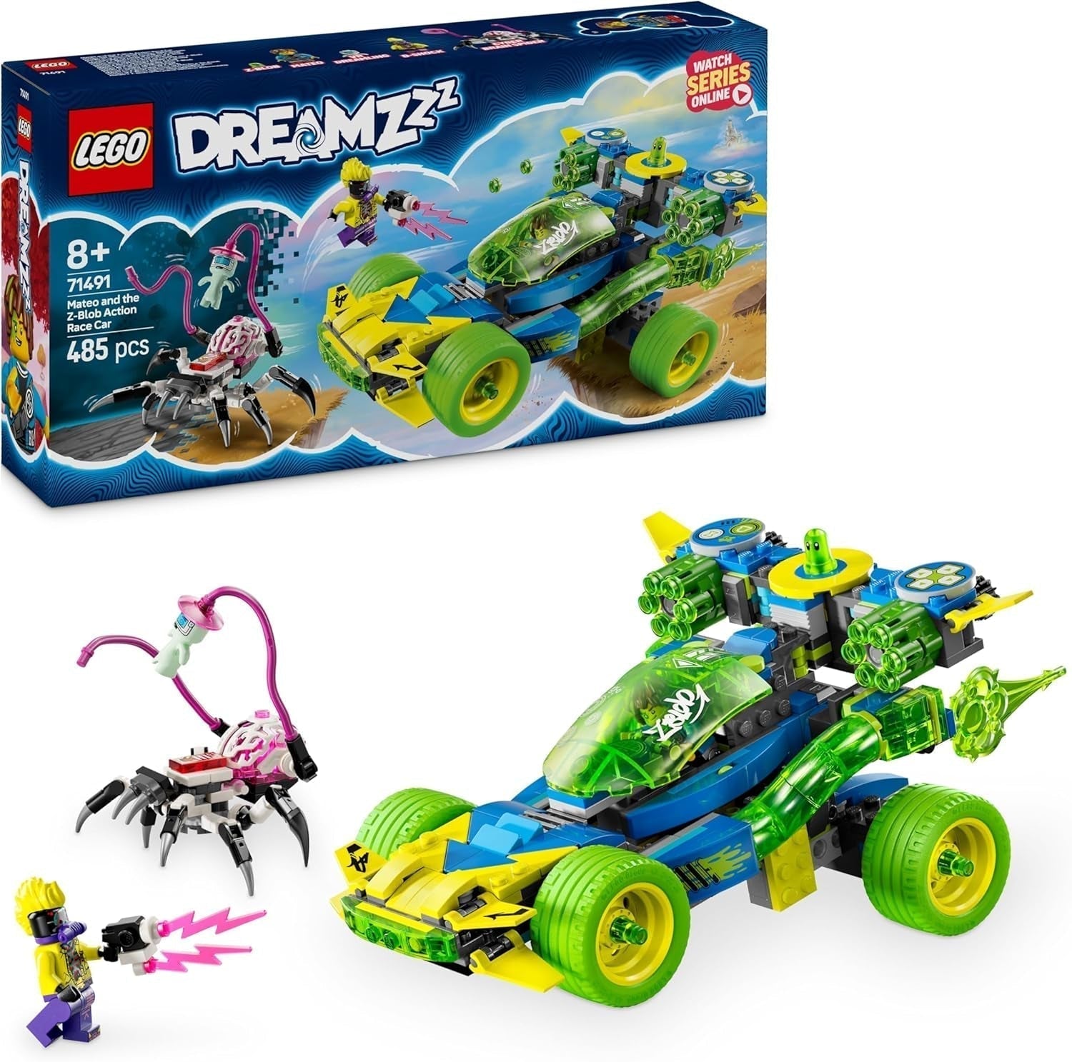 LEGO Dreamzzz Mateo met Z-Blob Action Racer, 2-in-1 fantasiespeelset met voertuigen, minifiguren en droomwezens voor kinderen vanaf 8 jaar, cadeau voor jongens en meisjes 71491 Bouwsets Beuche in LEGO-Store Standaardtitel