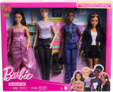 Barbie Berufe-Set met 4 poppen en meiden, vrouwen in de filmbranche met studioleiterin, regisseur, kamerafrau en filmster in Australische outfits, HRG54