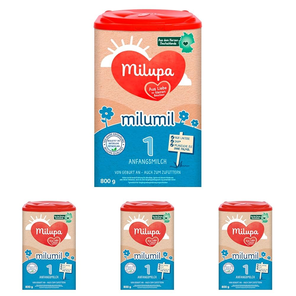 Milupa Milumil Pre, Melkpoeder voor baby's - Met belangrijke voedingsstoffen en zonder palmolie - 800 g Naty Shop 4 x 800 gram Milumil 1