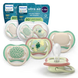 Philips AVENT ultra air-fopspenen - verpakking van 4 BPA-vrije, ademende fopspenen voor baby's van 6-18 maanden, inclusief draagtas en sterilisatie, schildpad-/walvispatroon (model SCF085/66)