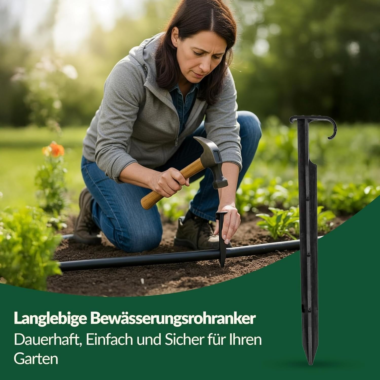 GARDENIX AquaPIN tuinslanganker, 50 stuks, grondpen, bevestigingsanker voor druppelslang, irrigatieslang, verbindingsvork