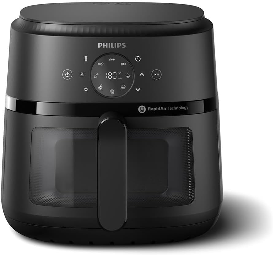 Philips Airfryer 2000 series 4,2L - Digitaal touchscreen, 13 kookopties, 9 vooraf ingestelde functies, Tot 90% minder vet met Rapidair-technologie, vermogen 1500W Apparaten Naty Shop 6,2L - Sichtfenster