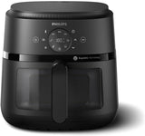 Philips Airfryer 2000 series 4,2L - Digitaal touchscreen, 13 kookopties, 9 vooraf ingestelde functies, Tot 90% minder vet met Rapidair-technologie, vermogen 1500W Apparaten Naty Shop 6,2L - Sichtfenster