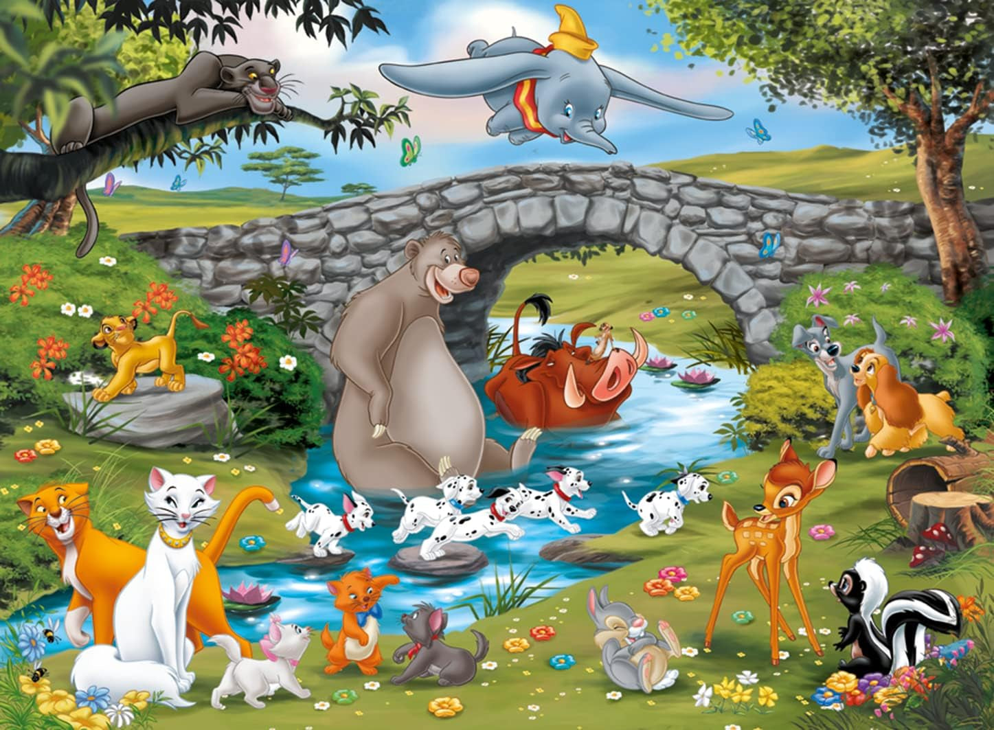 Ravensburger puzzel voor kinderen - 10947 Animal Friends Family - Disney puzzel voor kinderen vanaf 6 jaar, met 100 stukjes in XXL formaat Puzzel Naty Shop