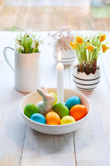 Heitmann Eierverf Heldere Kleuren - 4 Eierverfflessen (Geel, Oranje, Groen, Blauw), 2 Kleurversterkers, 4 Kleurstofzakjes, 4 Clips