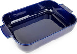 Peugeot Appolia Rechteckige Auflaufform Mit Griffen, Keramik, Schiefer / Grau, 8,3X40,5X27,2 Cm, Fassungsvermögen: Ca. 4 L, 60022 Bakvormen en bakplaten Naty Shop Blau